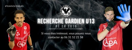 U13 - Nous recherchons un gardien né en 2013