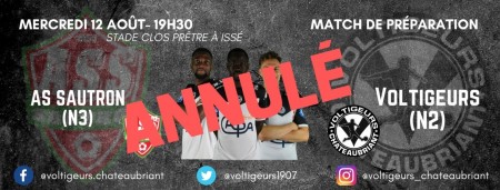 Le match face à l'AS Sautron est annulé !