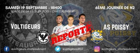 Le match du week-end est reporté !