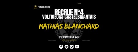 Nouveau joueur - Mathias BLANCHARD rejoint les Voltigeurs !